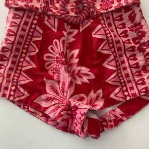 FARM Rio Red and Pink High Waist Shorts size 26